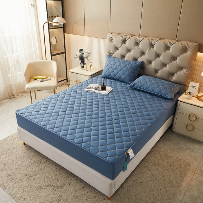 91家纺网 家纺一手货源 找家纺 (总) 纤雅床笠 2024新款A类半包生姜暖绒抗菌夹棉床笠