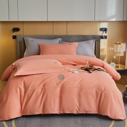 惠居家 2022新款13376磨毛绣花四件套 织语-桔色