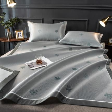 91家纺网 家纺一手货源 找家纺 印季 2023新款1200D加厚色织提花碳光席 枫叶-灰