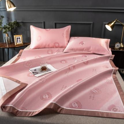 91家纺网 家纺一手货源 找家纺 印季 2023新款1200D加厚色织提花碳光席 小猪-粉