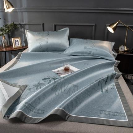 91家纺网 家纺一手货源 找家纺 印季 2023新款1200D加厚色织提花碳光席 椰子树