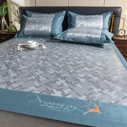 91家纺网 家纺一手货源 找家纺 (总) 印季 2023新款加厚加密立体提花冰藤席