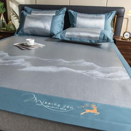 91家纺网 家纺一手货源 找家纺 (总) 印季 2023新款加厚加密立体提花冰藤席