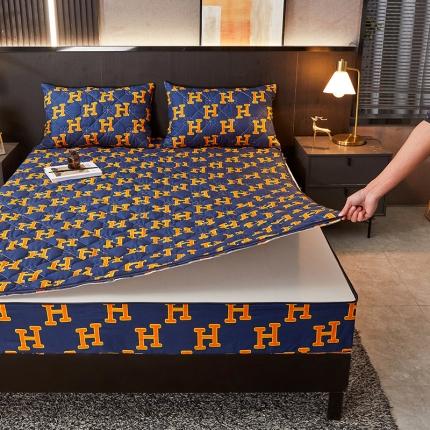 91家纺网 家纺一手货源 找家纺 (总) 纤雅床笠 2024新款亲肤印花抗菌六面全包夹棉床笠