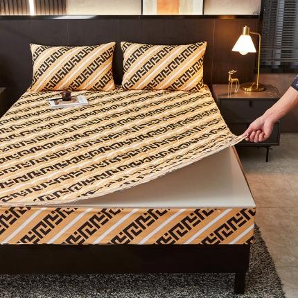 91家纺网 家纺一手货源 找家纺 (总) 纤雅床笠 2024新款亲肤印花抗菌六面全包夹棉床笠