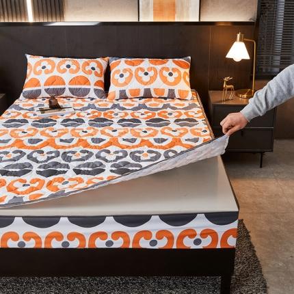 91家纺网 家纺一手货源 找家纺 (总) 纤雅床笠 2024新款亲肤印花抗菌六面全包夹棉床笠