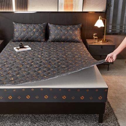 91家纺网 家纺一手货源 找家纺 (总) 纤雅床笠 2024新款亲肤印花抗菌六面全包夹棉床笠