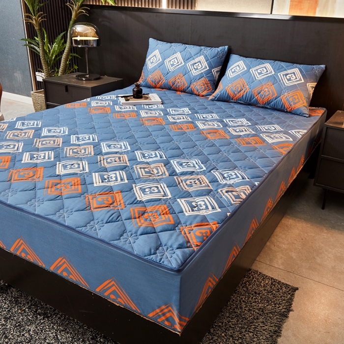 91家纺网 家纺一手货源 找家纺 (总) 纤雅床笠 2024新款亲肤印花抗菌六面全包夹棉床笠