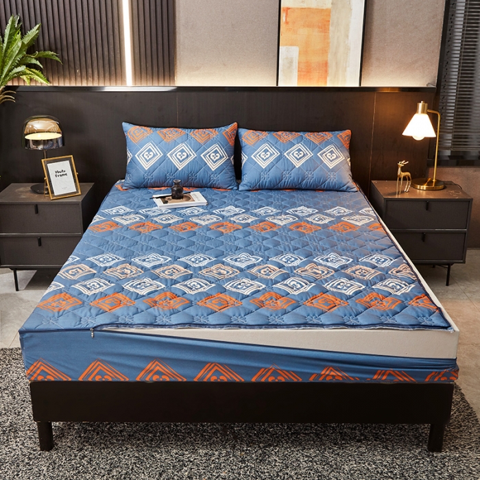 91家纺网 家纺一手货源 找家纺 (总) 纤雅床笠 2024新款亲肤印花抗菌六面全包夹棉床笠