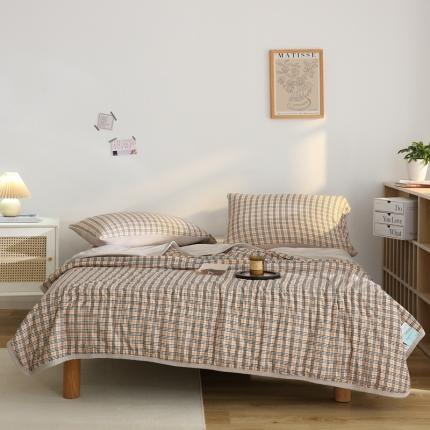 91家纺网 家纺一手货源 找家纺 （总）山舍 2022新款日式无印风针织棉夏被四件套