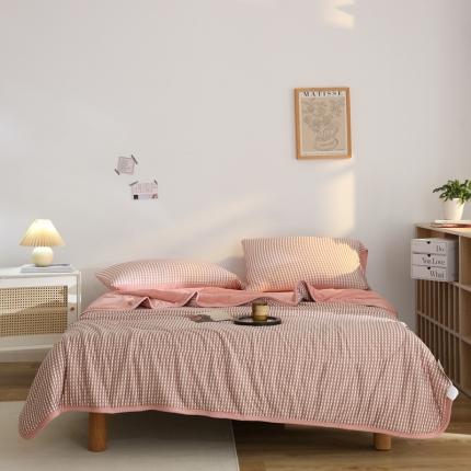 91家纺网 家纺一手货源 找家纺 （总）山舍 2022新款日式无印风针织棉夏被四件套