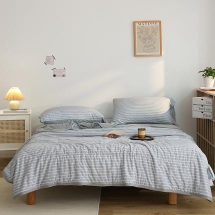 91家纺网 家纺一手货源 找家纺 （总）山舍 2022新款日式无印风针织棉夏被四件套