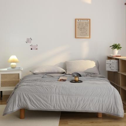 91家纺网 家纺一手货源 找家纺 （总）山舍 2022新款日式无印风针织棉夏被四件套