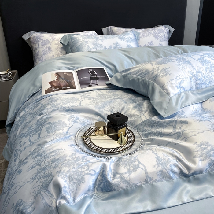 91家纺网 家纺一手货源 找家纺 （总）优悦 2022新款宽边数码印花冰丝四件套-墨尔本