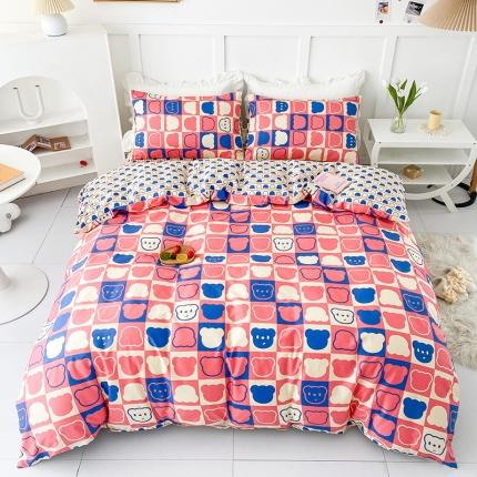 91家纺网 家纺一手货源 找家纺 珺柔 2022新款13070全棉四件套 小熊熊