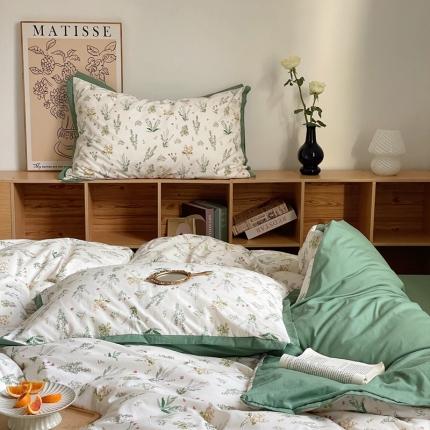 91家纺网 家纺一手货源 找家纺 （总）梦享生活 2022新款小清新40支全棉水洗棉印花四件套