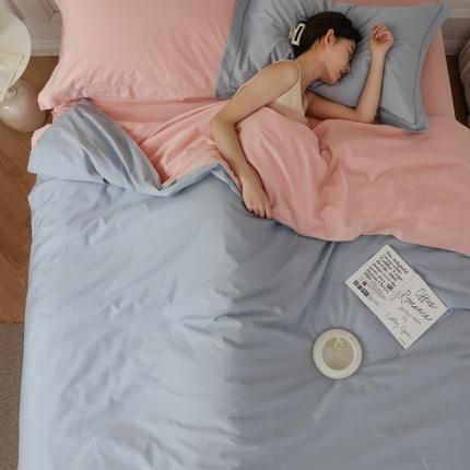 91家纺网 家纺一手货源 找家纺 （总）蕊姿 AB超柔水洗双拼50s长绒棉贡缎四件套全棉直播