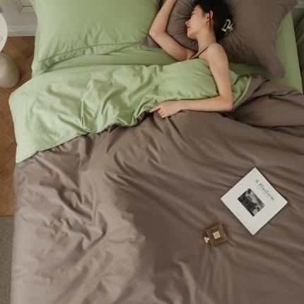 91家纺网 家纺一手货源 找家纺 （总）蕊姿 AB超柔水洗双拼50s长绒棉贡缎四件套全棉直播