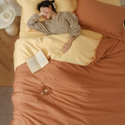 91家纺网 家纺一手货源 找家纺 （总）蕊姿 AB超柔水洗双拼50s长绒棉贡缎四件套全棉直播