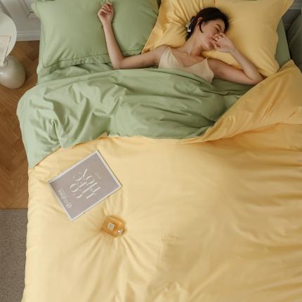 91家纺网 家纺一手货源 找家纺 （总）蕊姿 AB超柔水洗双拼50s长绒棉贡缎四件套全棉直播