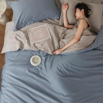 91家纺网 家纺一手货源 找家纺 （总）蕊姿 AB超柔水洗双拼50s长绒棉贡缎四件套全棉直播