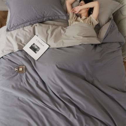 91家纺网 家纺一手货源 找家纺 （总）蕊姿 AB超柔水洗双拼50s长绒棉贡缎四件套全棉直播