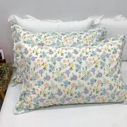 91家纺网 家纺一手货源 找家纺 百寐 2022新款13372全棉宽边印花枕套纯棉单品 花枝蜜