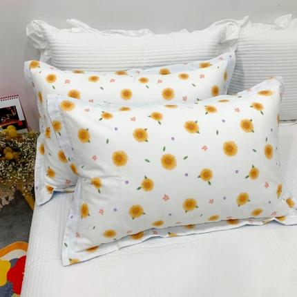 91家纺网 家纺一手货源 找家纺 百寐 2022新款13372全棉宽边印花枕套纯棉单品 嫣然