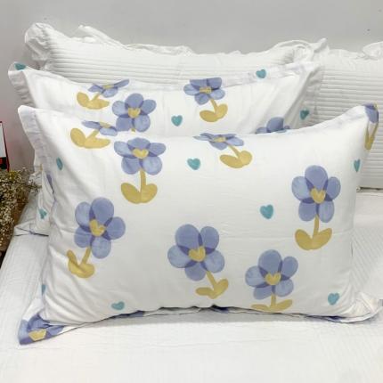 91家纺网 家纺一手货源 找家纺 百寐 2022新款13372全棉宽边印花枕套纯棉单品 依恋紫