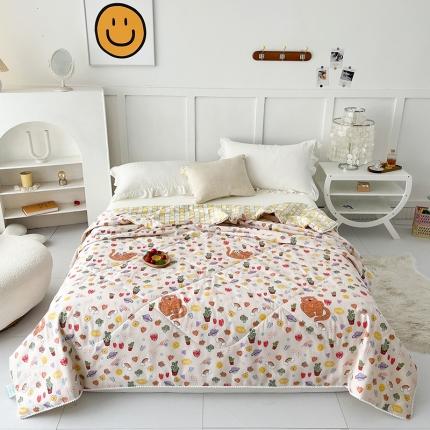 91家纺网 家纺一手货源 找家纺 珺柔 2022新款13070全棉印花夏凉被 虎宝贝