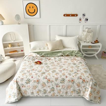 91家纺网 家纺一手货源 找家纺 珺柔 2022新款13070全棉印花夏凉被 小花仙