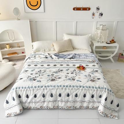 91家纺网 家纺一手货源 找家纺 珺柔 2022新款13070全棉印花夏凉被 摇曳