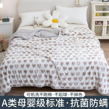 91家纺网 家纺一手货源 找家纺 芃成 2022新款A类针织棉夏被 爱心熊