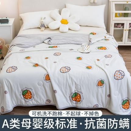 91家纺网 家纺一手货源 找家纺 芃成 2022新款A类针织棉夏被 草莓之恋