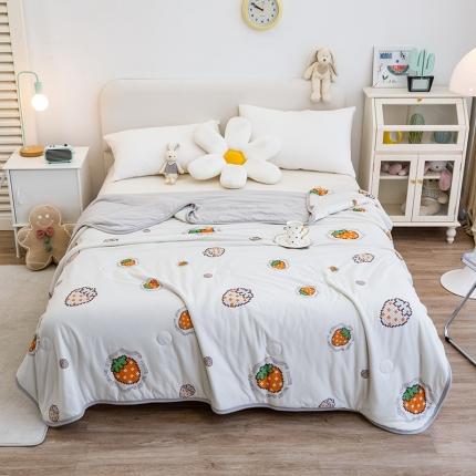 芃成 2022新款A类针织棉夏被 草莓之恋