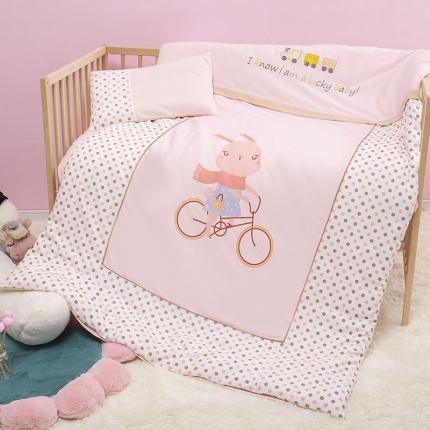 91家纺网 家纺一手货源 找家纺 喜多兔 2022新款针织棉印花幼儿园三件套 小兔子爱丽丝