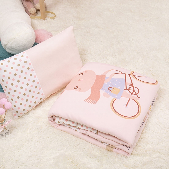 91家纺网 家纺一手货源 找家纺 喜多兔 2022新款针织棉印花幼儿园三件套 小兔子爱丽丝