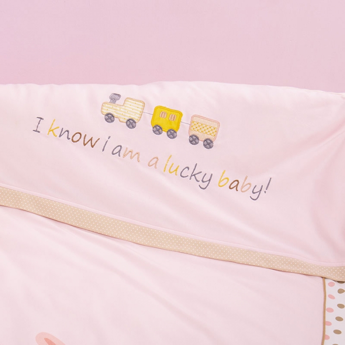 91家纺网 家纺一手货源 找家纺 喜多兔 2022新款针织棉印花幼儿园三件套 小兔子爱丽丝