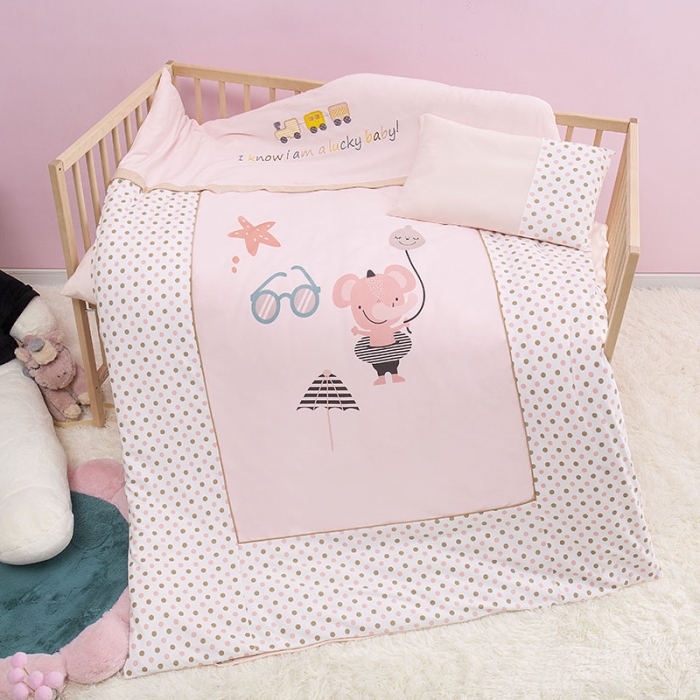 91家纺网 家纺一手货源 找家纺 喜多兔 2022新款针织棉印花幼儿园三件套 小老鼠凯莉