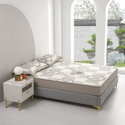 91家纺网 家纺一手货源 找家纺 馨蕊 2022新款冰感席 M千鸟格-咖床笠款