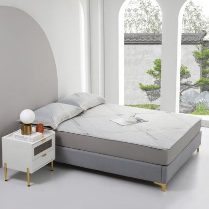 91家纺网 家纺一手货源 找家纺 馨蕊 2022新款冰感席 英伦时光-灰床笠款