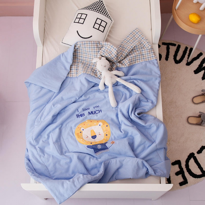 91家纺网 家纺一手货源 找家纺 喜多兔 2022新款全棉水洗棉夏被空调被-小聚会 小聚会-跳跳狮