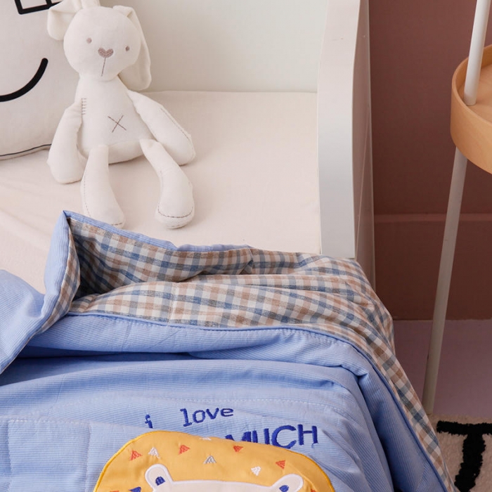 91家纺网 家纺一手货源 找家纺 喜多兔 2022新款全棉水洗棉夏被空调被-小聚会 小聚会-跳跳狮