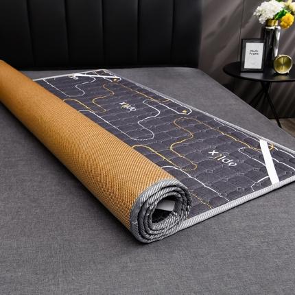 91家纺网 家纺一手货源 找家纺 小牛席业 2022新款日式两用冰藤圆角凉席 日式圆角-冰藤深咖