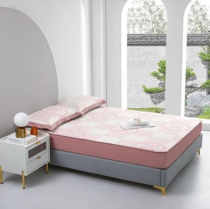 馨蕊 2022新款冰感席 M千鸟格-粉床笠款