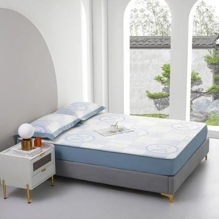 馨蕊 2022新款冰感席 M千鸟格-蓝床笠款