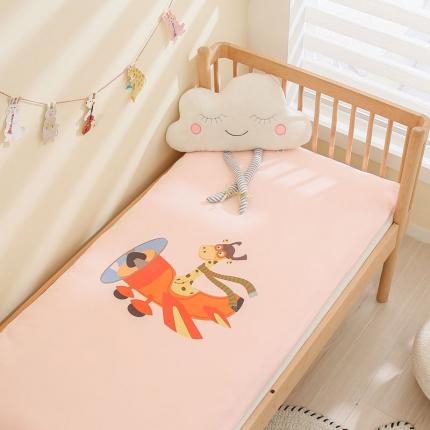 91家纺网 家纺一手货源 找家纺 喜多兔 2022新款精梳纯棉彩虹针织抗菌儿童床垫 粉色小鹿飞飞