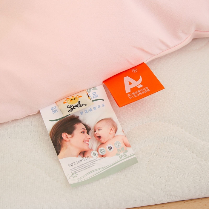 91家纺网 家纺一手货源 找家纺 喜多兔 2022新款精梳纯棉彩虹针织抗菌儿童床垫 粉色读书小狐狸