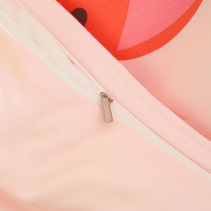 91家纺网 家纺一手货源 找家纺 喜多兔 2022新款精梳纯棉彩虹针织抗菌儿童床垫 粉色读书小狐狸