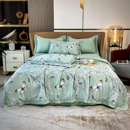 91家纺网 家纺一手货源 找家纺 （总）丽卡家纺 2024新款水洗真丝夏被四件套